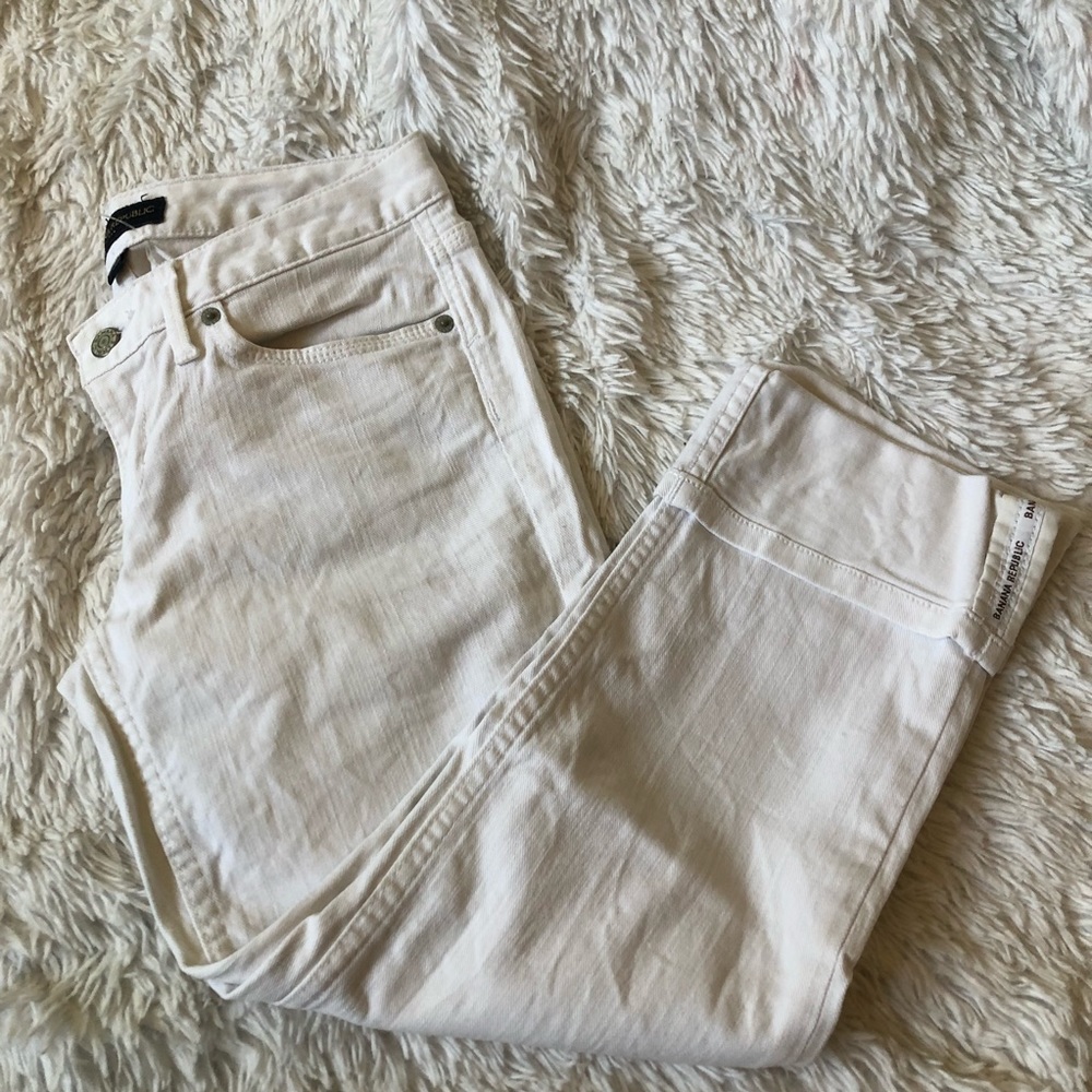 Banana Republic white cropped jeans